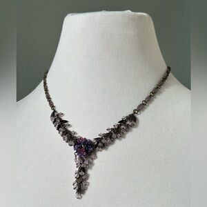 Elegant Purple Floral Necklace